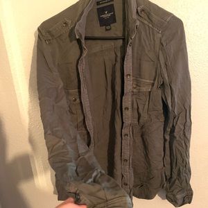 american eagle button up